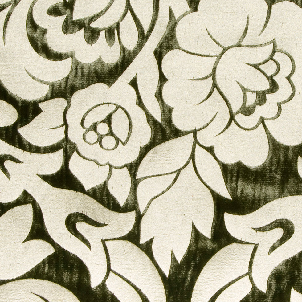 Moss/Royal Gold Floral Velvet - Joann Fabrics