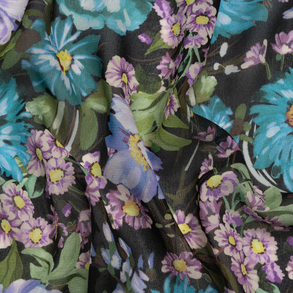 Mood Exclusive Black Rhapsody in Bloom Viscose Georgette - Joann Fabrics