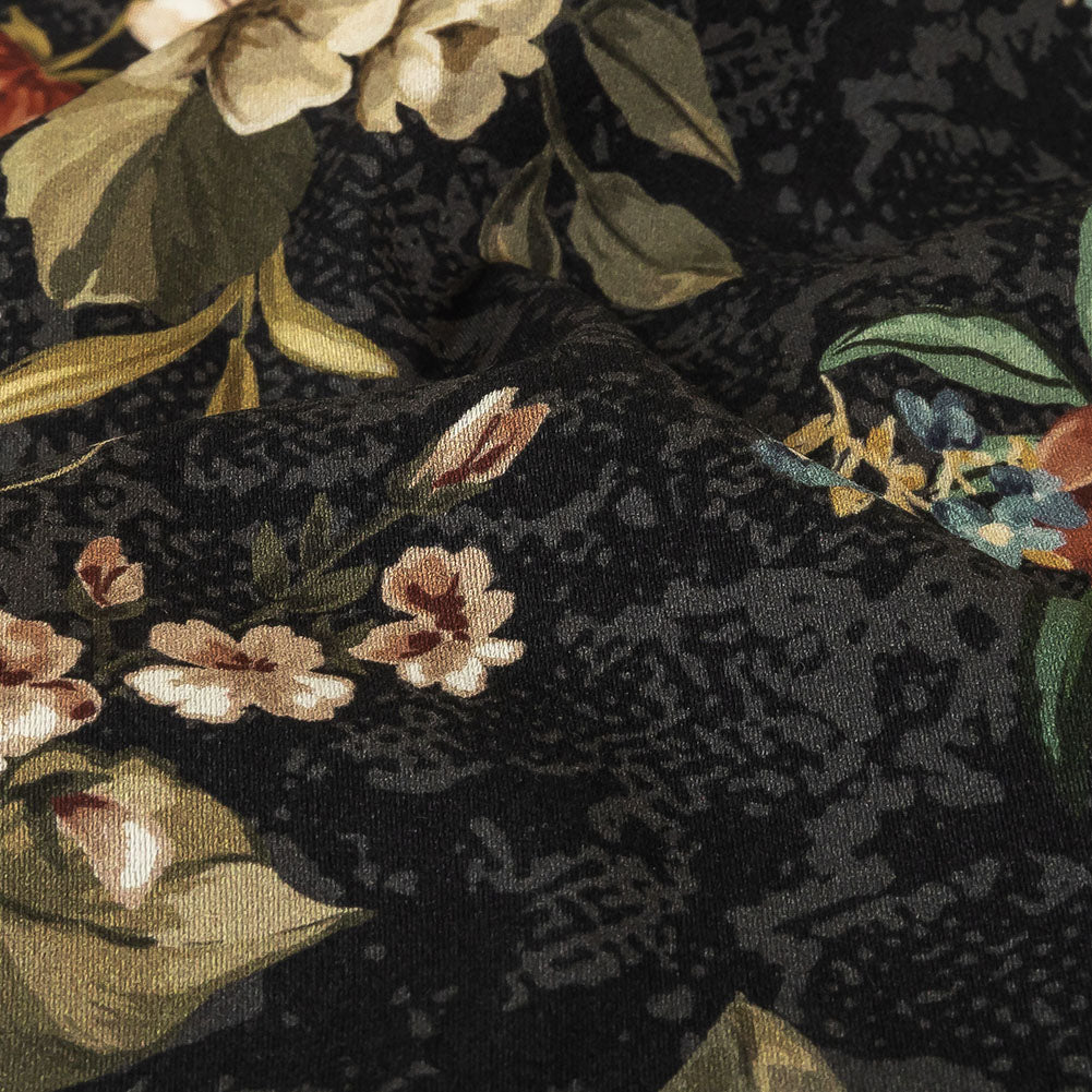Mood Exclusive Charcoal Garden of Eden Stretch Cotton Sateen - Joann Fabrics