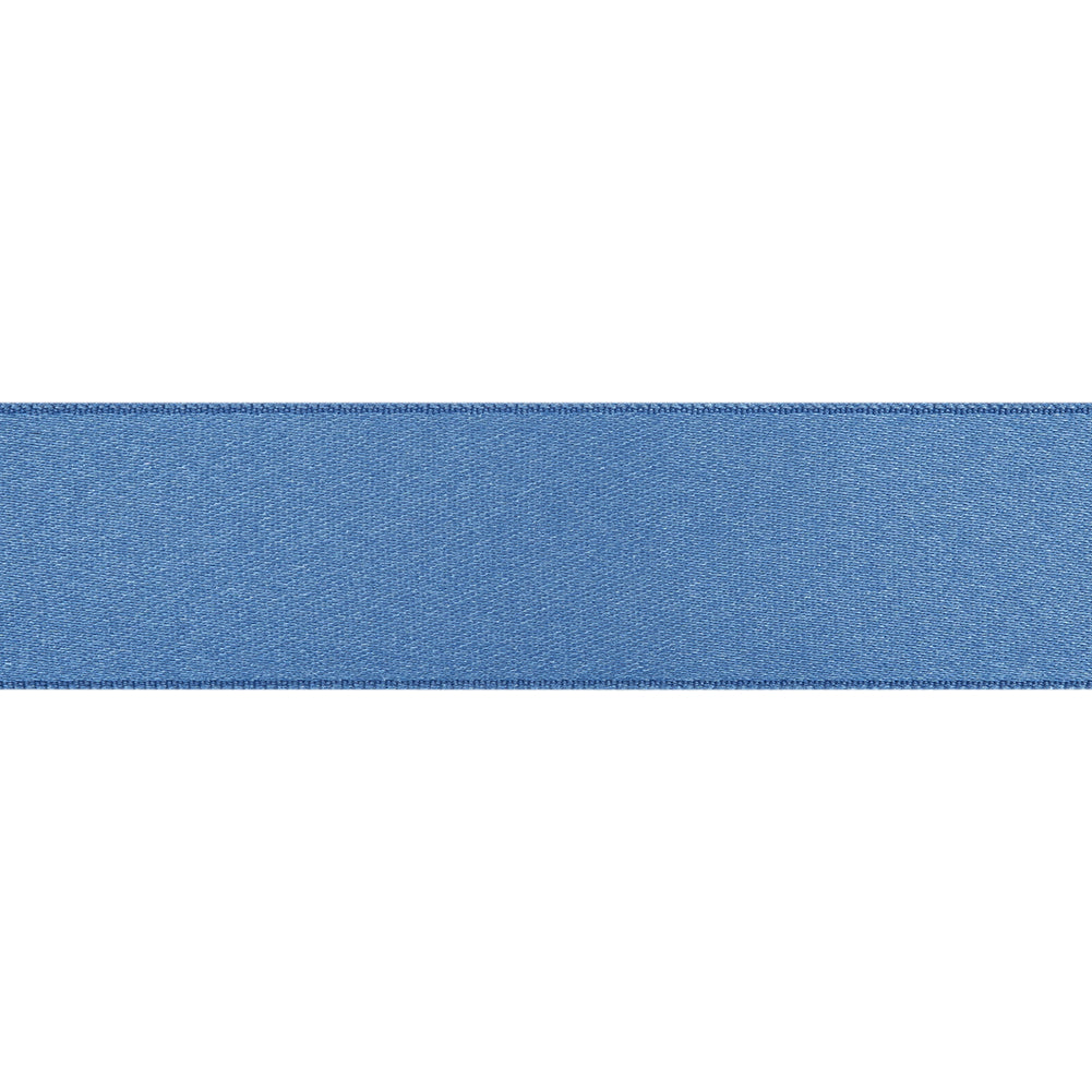French Blue Double Face French Satin Ribbon - 1