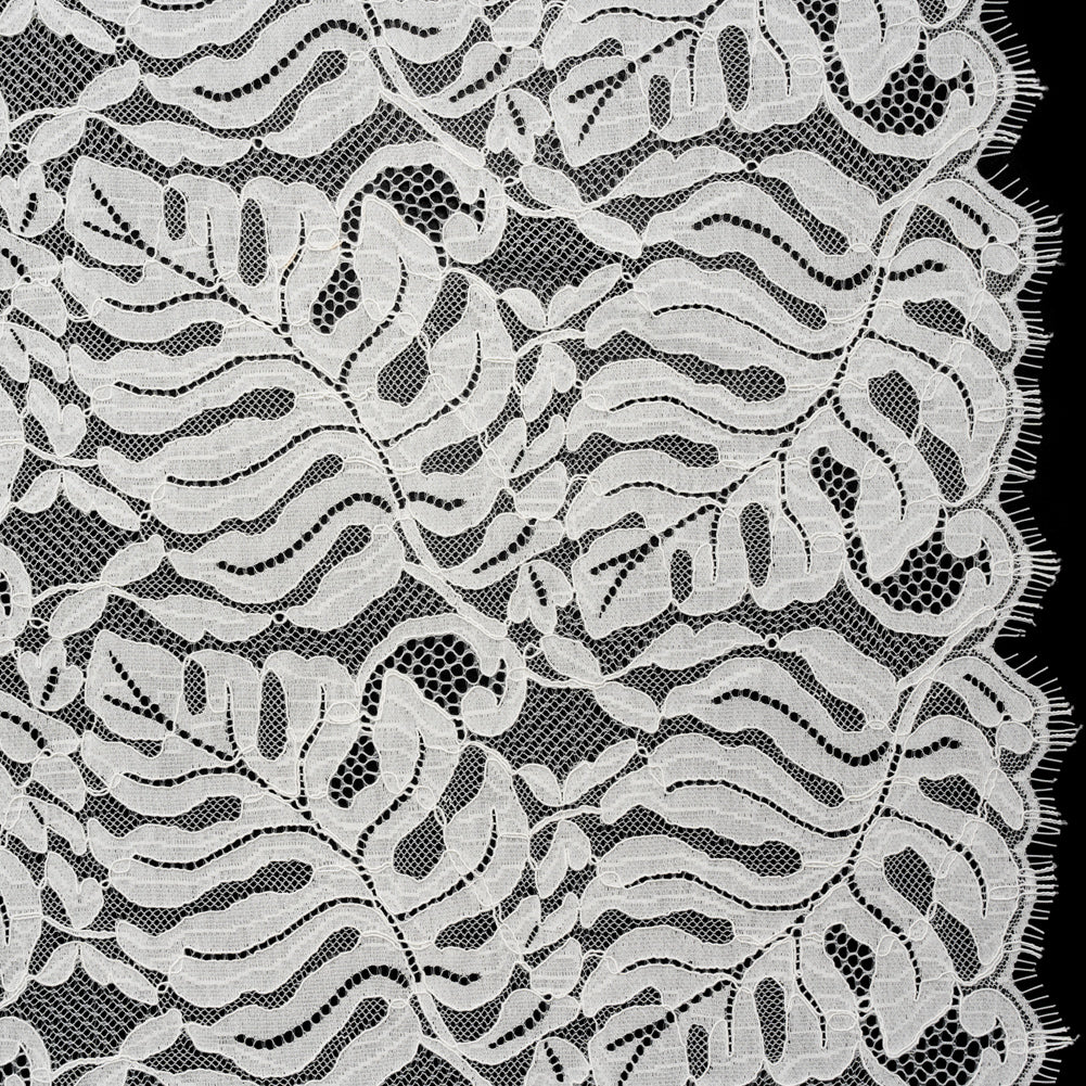 Corded Lace Panel with Organic Finished Edges - Ivory Tropical Leaves - Joann Fabrics