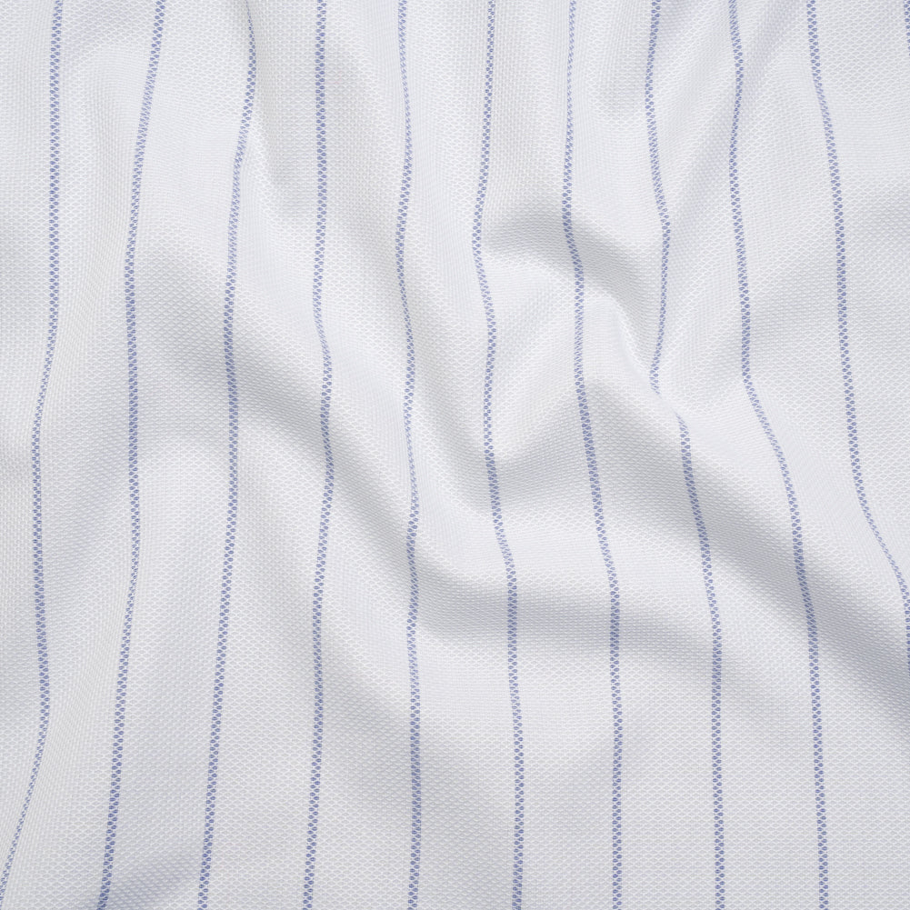Cotton Birdseye Pique - White and Dark Blue Stripes - Deadstock - Joann Fabrics