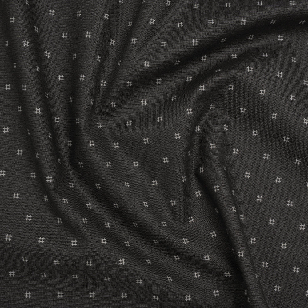 Printed Quilting Cotton by Ghazal Razavi for FIGO Studio - Gray and White Hashtags - Dewfall Collection - Joann Fabrics