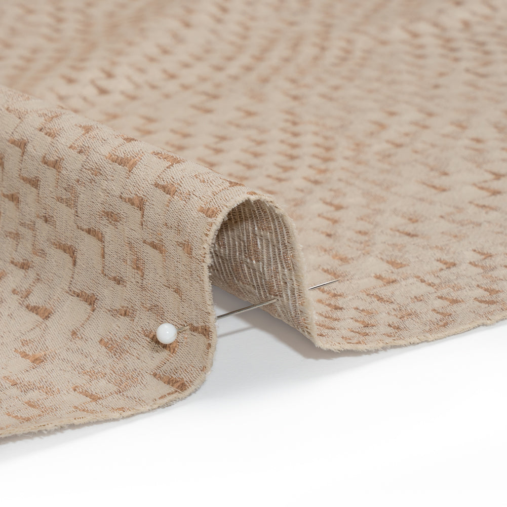 Stairstep Zig Zags Recycled Polyester and Cotton Drapery Jacquard - Sepia - British Imported - Joann Fabrics