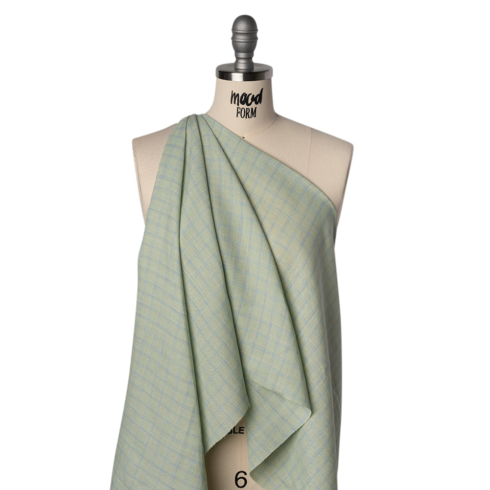 Lightweight Linen Woven - Mint Green, Sky Blue and Pale Yellow Plaid - Joann Fabrics