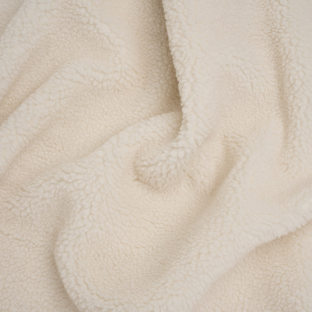Short Pile Wool Blend Faux Shearling - Off White - Joann Fabrics
