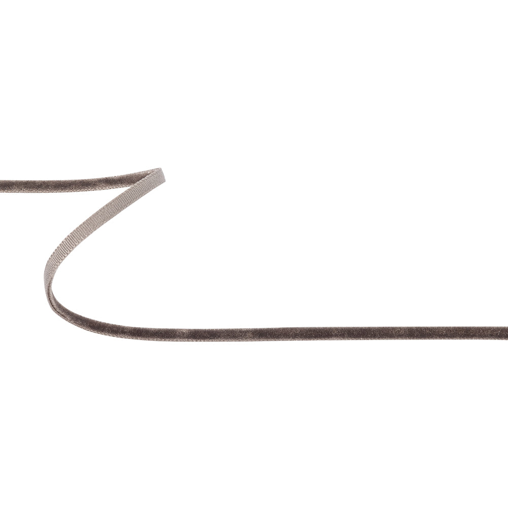 Iron Gray Single Face Velvet Ribbon - 0.125