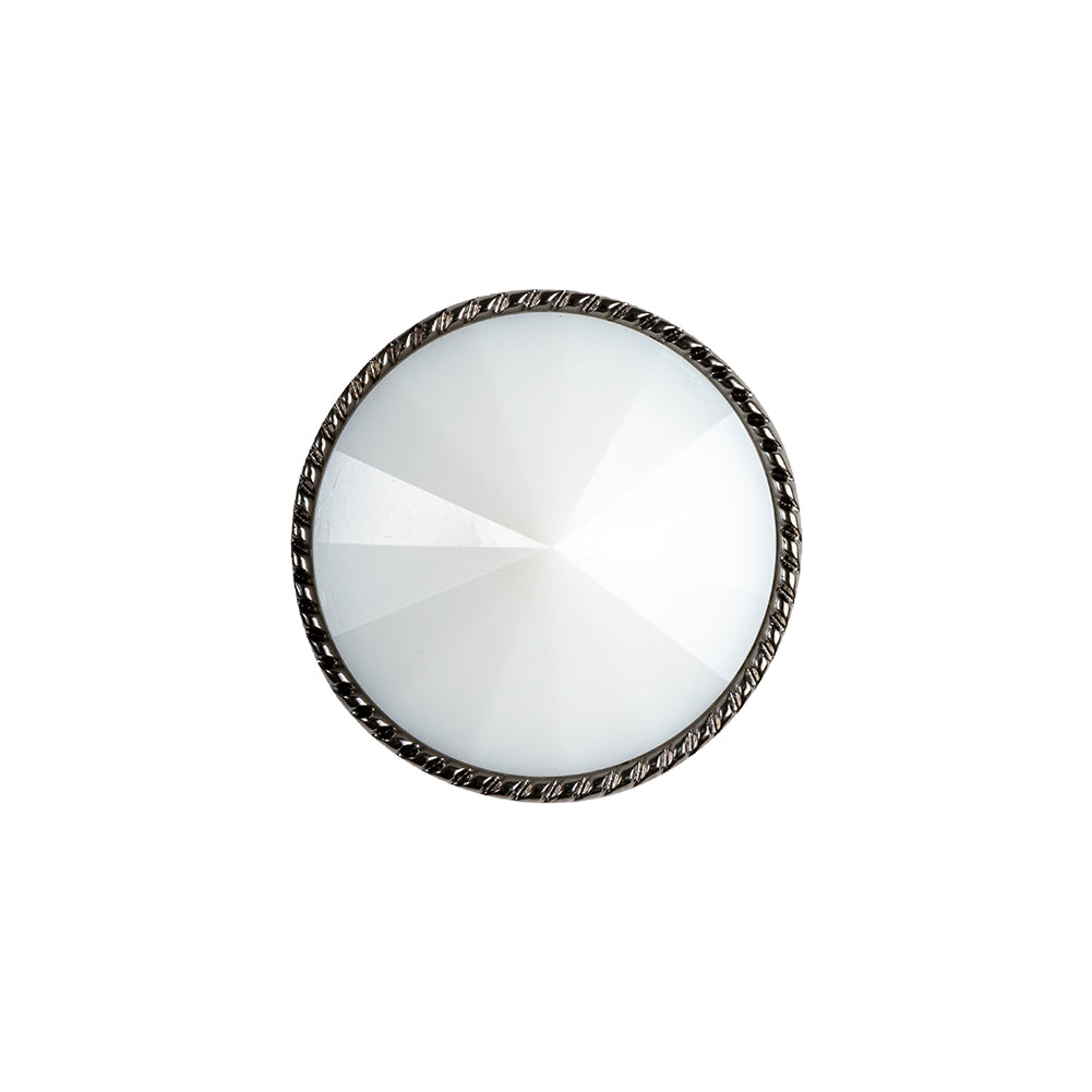 White and Gunmetal 2-Piece Cone-Shaped Shank Back Button - 32L/20mm - Joann Fabrics