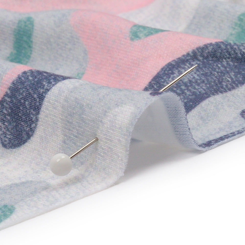 Gray, Green and Pink Camouflage Recycled Polyester Interlock Knit - Joann Fabrics