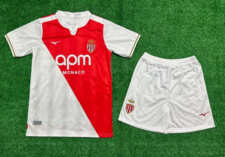 2025/2026 AS Monaco Home Football Shirt 1:1 Thai Quality Kids Size