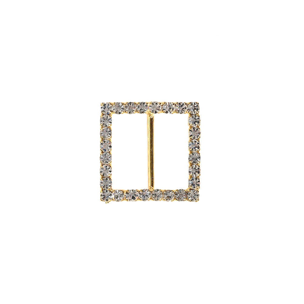 Swarovski Crystal and Gold Square Rhinestone Slider - 1.375