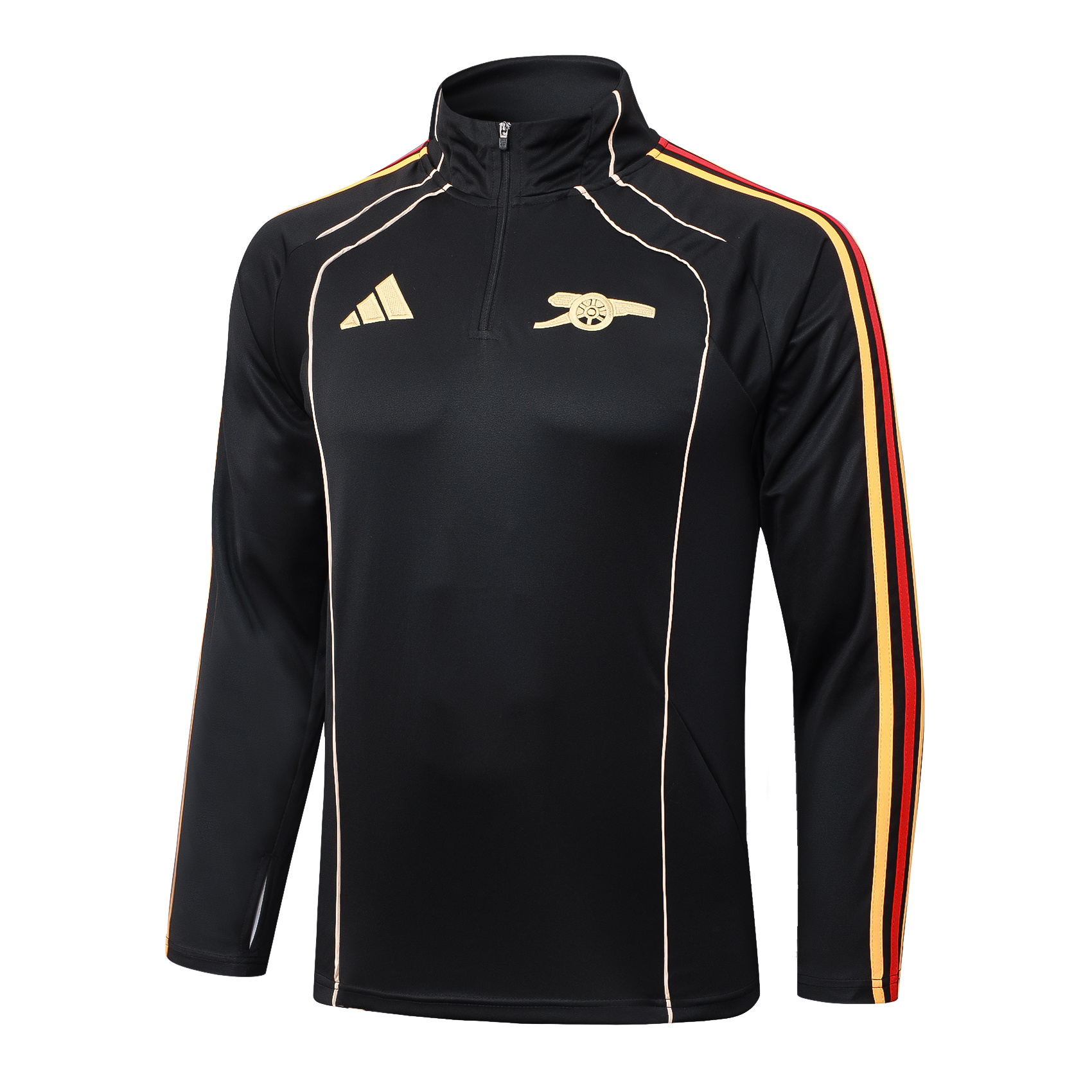 2025/2026 Arsenal Half-Pull Training Suit Black retro style Football Shirt 1:1 Thai Quality Set