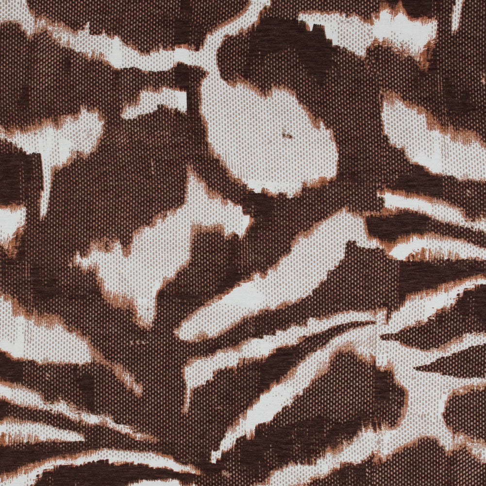 Italian Brown and Ivory Abstract Viscose Jersey - Joann Fabrics