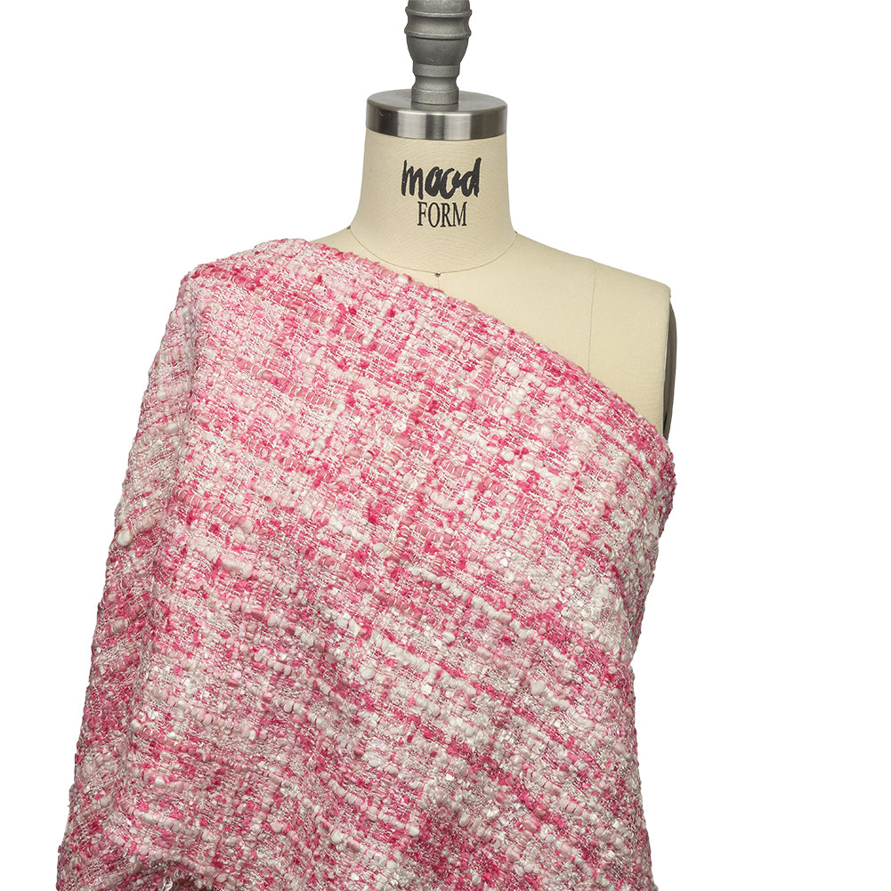 Viscose and Acrylic Chenille Tweed - Pink and White - Newcastle Collection - Joann Fabrics