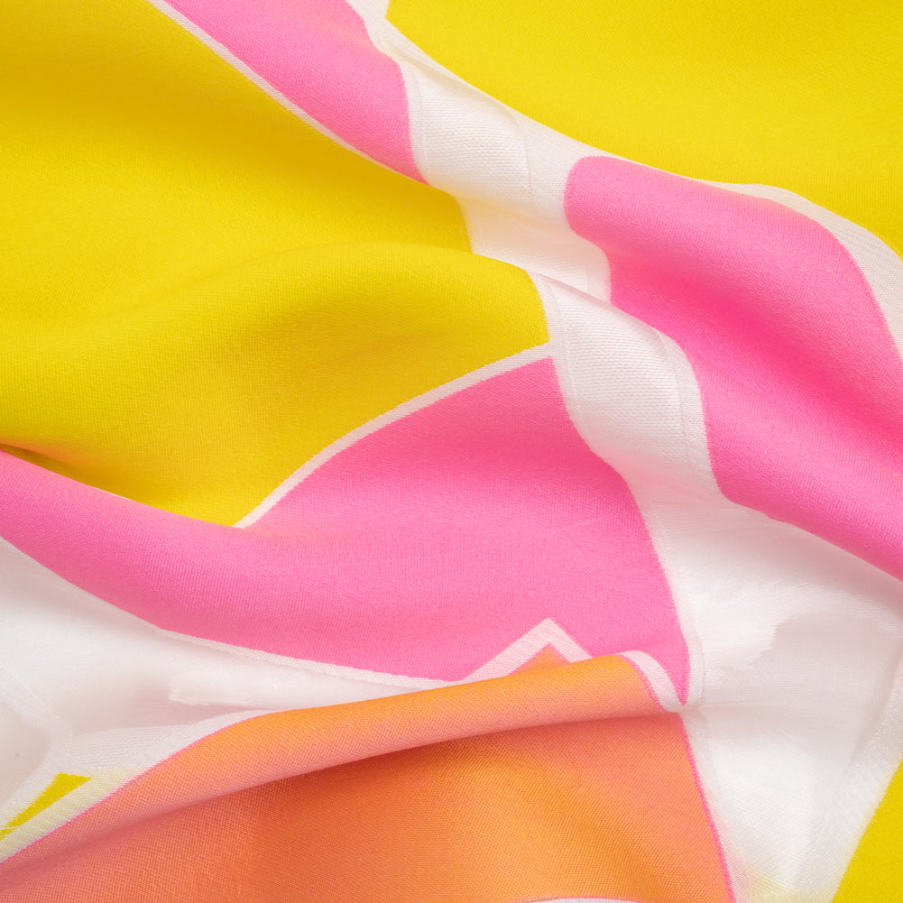 Hot Pink, Orange and Yellow Abstract Luxury Burnout Brocade - Joann Fabrics