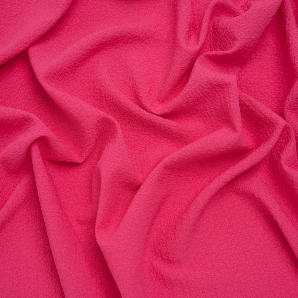 Stretch Polyester Seersucker - Hibiscus Pink - Designer Deadstock - Joann Fabrics