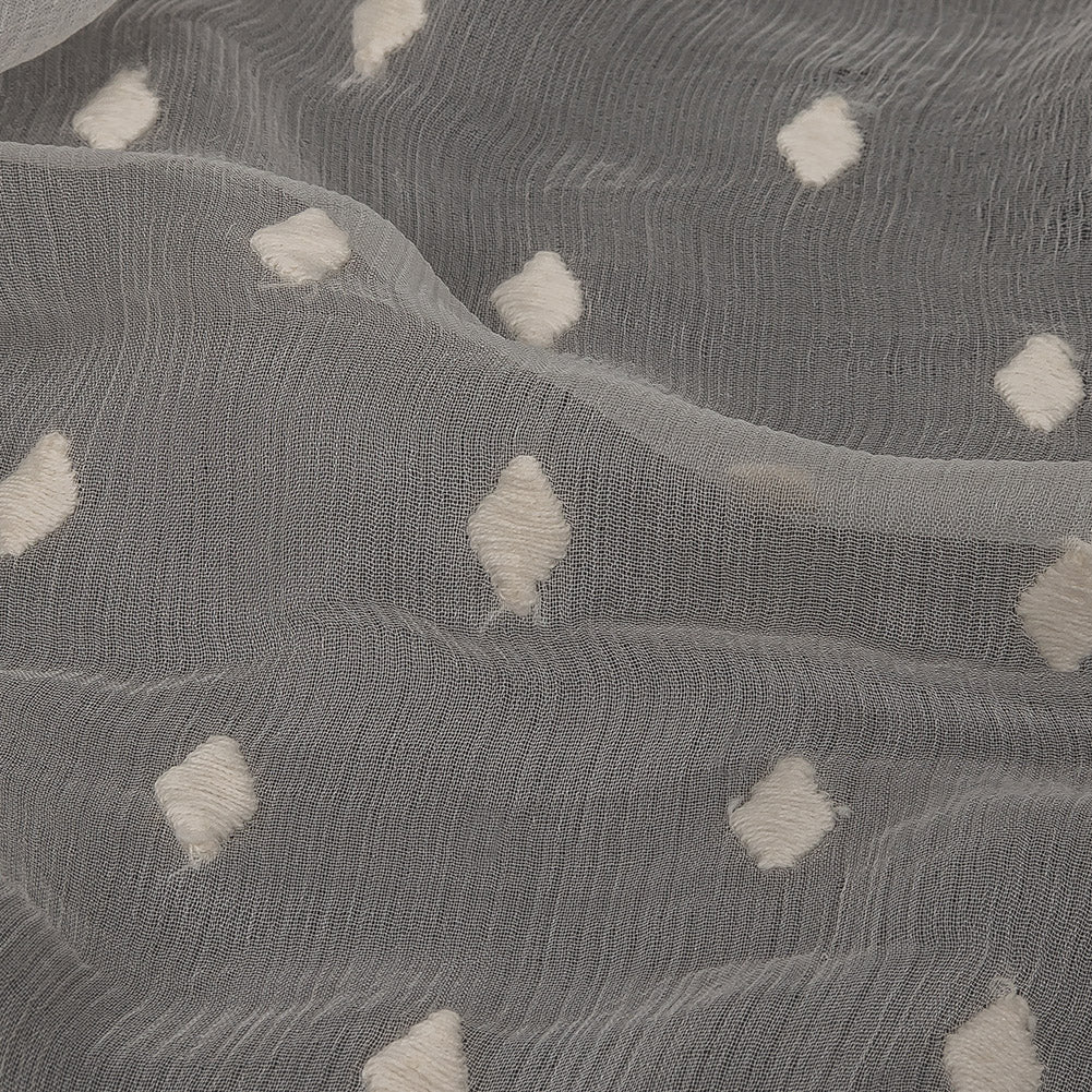 Famous Australian Designer Pristine Embroidered Diamonds Crinkled Silk Chiffon - Joann Fabrics