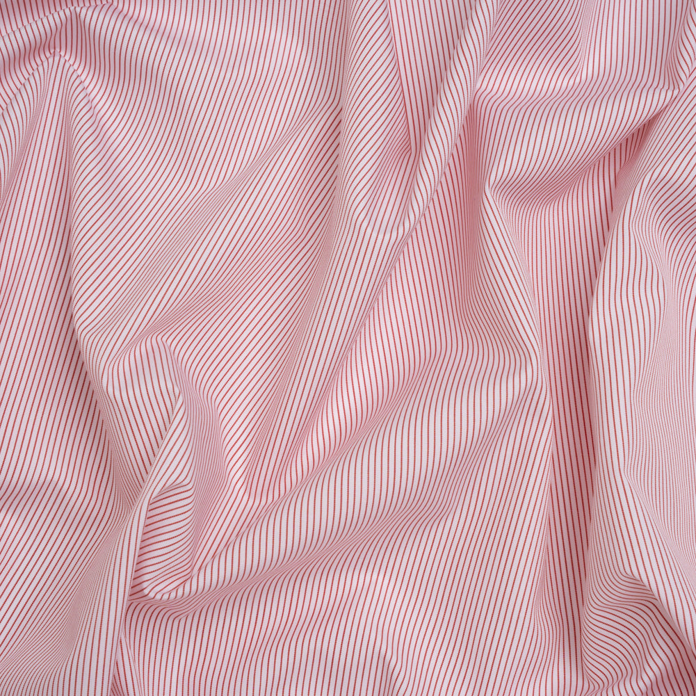 Cotton Poplin Shirting - White and Red Pinstripes - Deadstock - Joann Fabrics