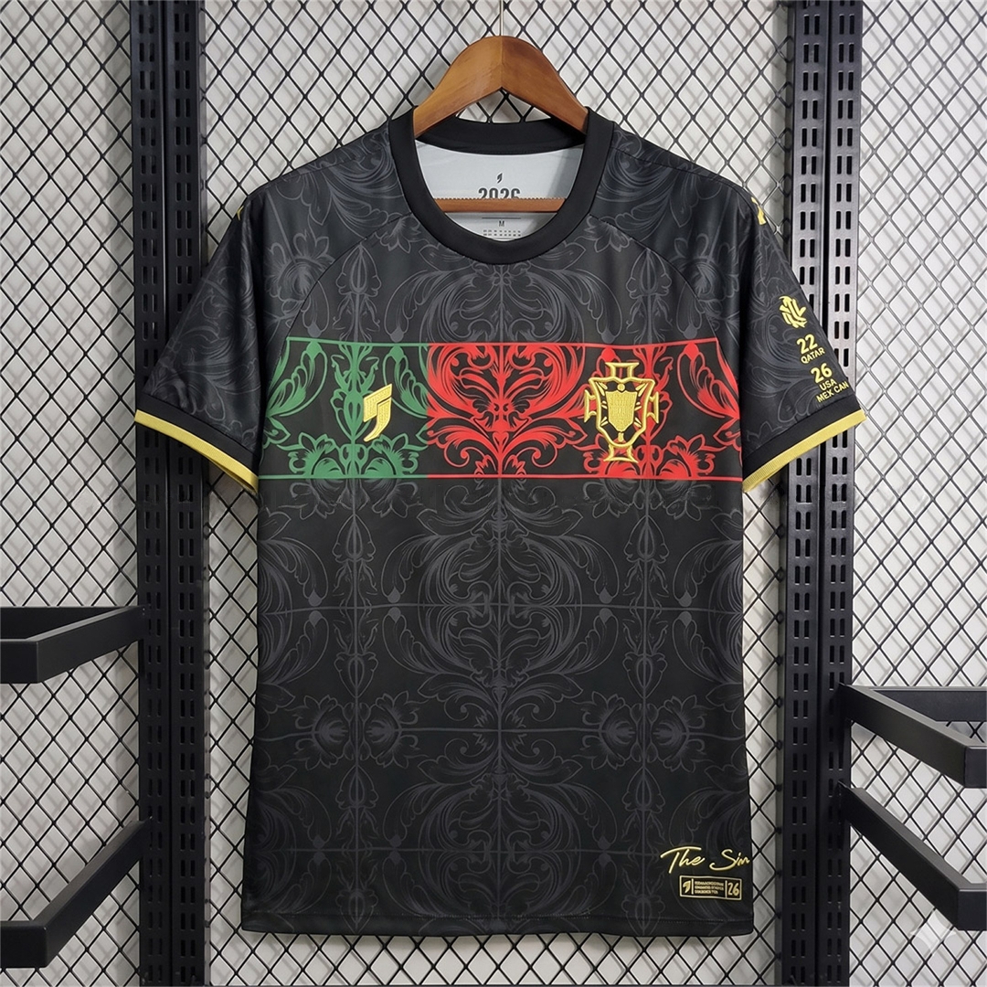 Portugal 2026 Black And Yellow Logo Special Jersey - Fans Version - UnitedFutballJersey