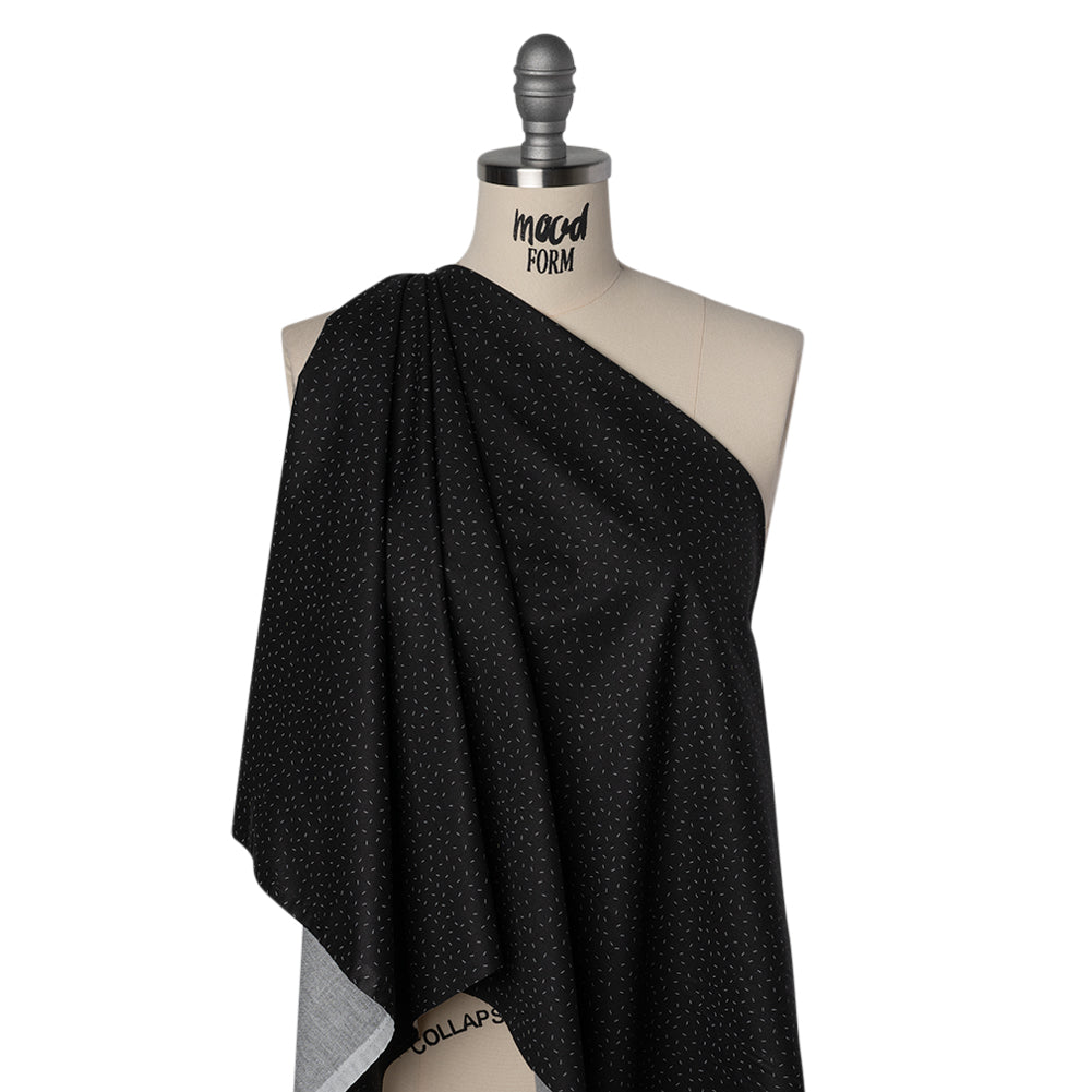 Printed Quilting Cotton by Ghazal Razavi for FIGO Studio - Black and Gray Dashes - Dusk Collection - Joann Fabrics