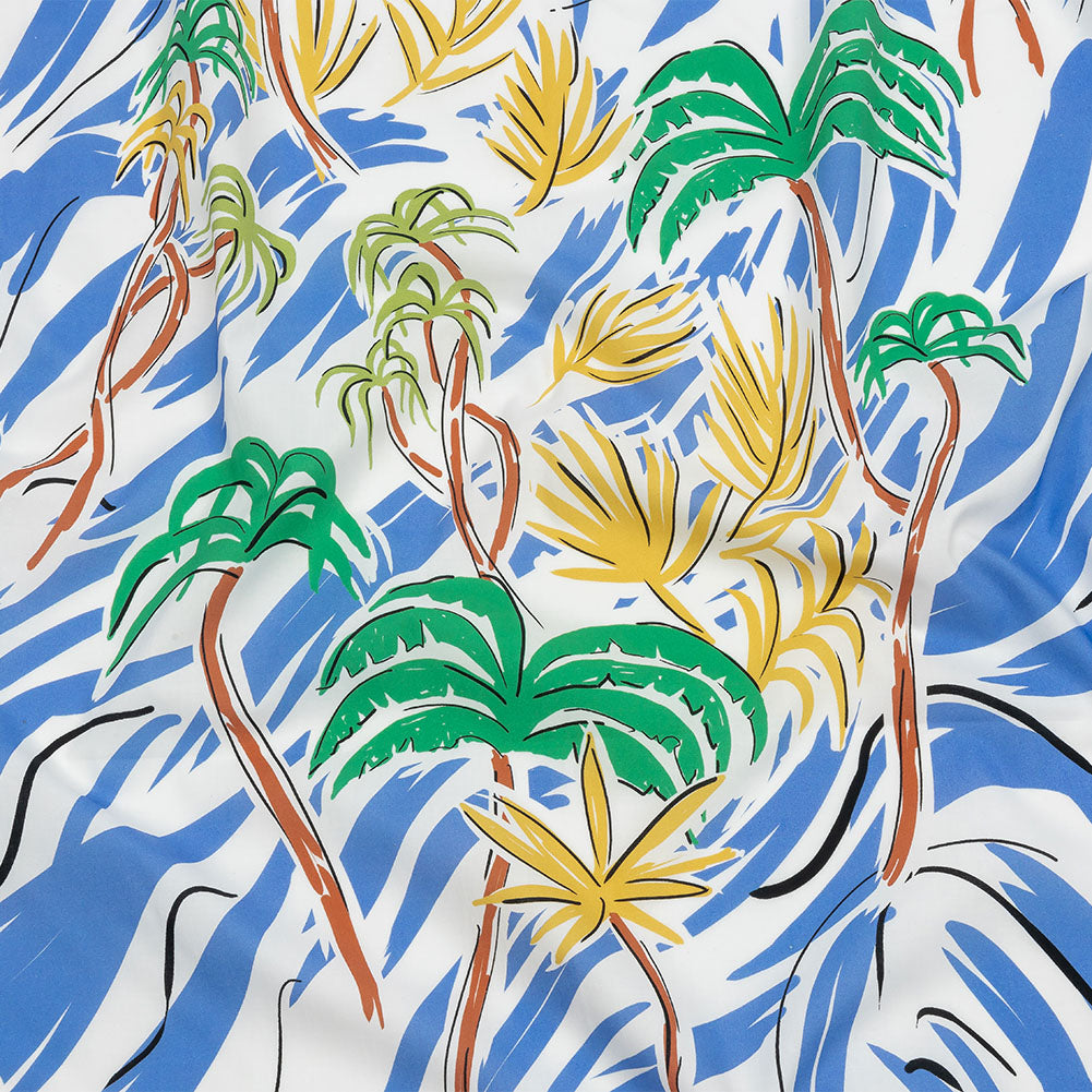 Mood Exclusive Blue Foliate Figment Cotton Shirting - Joann Fabrics