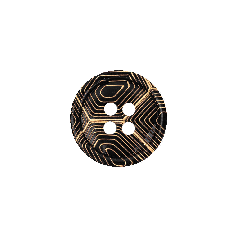 Gold and Black Narrow Rim 4-Hole Blazer Button - 25L/16mm - Joann Fabrics