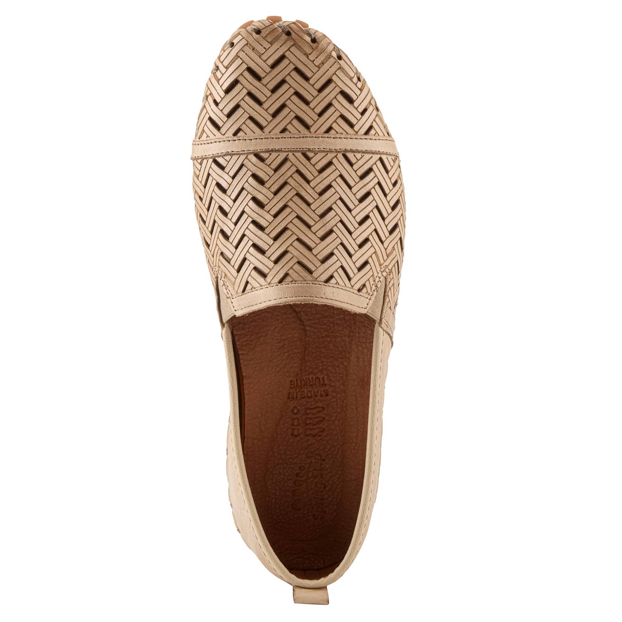 Spring Step® Herringbone Leather Flat, Arch Support, Nonslip Sole - Northstyle Catalog
