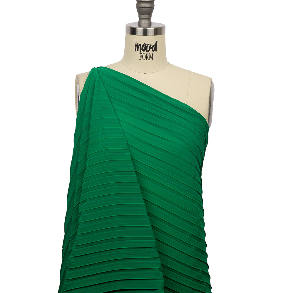 Accordion Pleated Chiffon - Emerald Green - Etereo Collection - Joann Fabrics