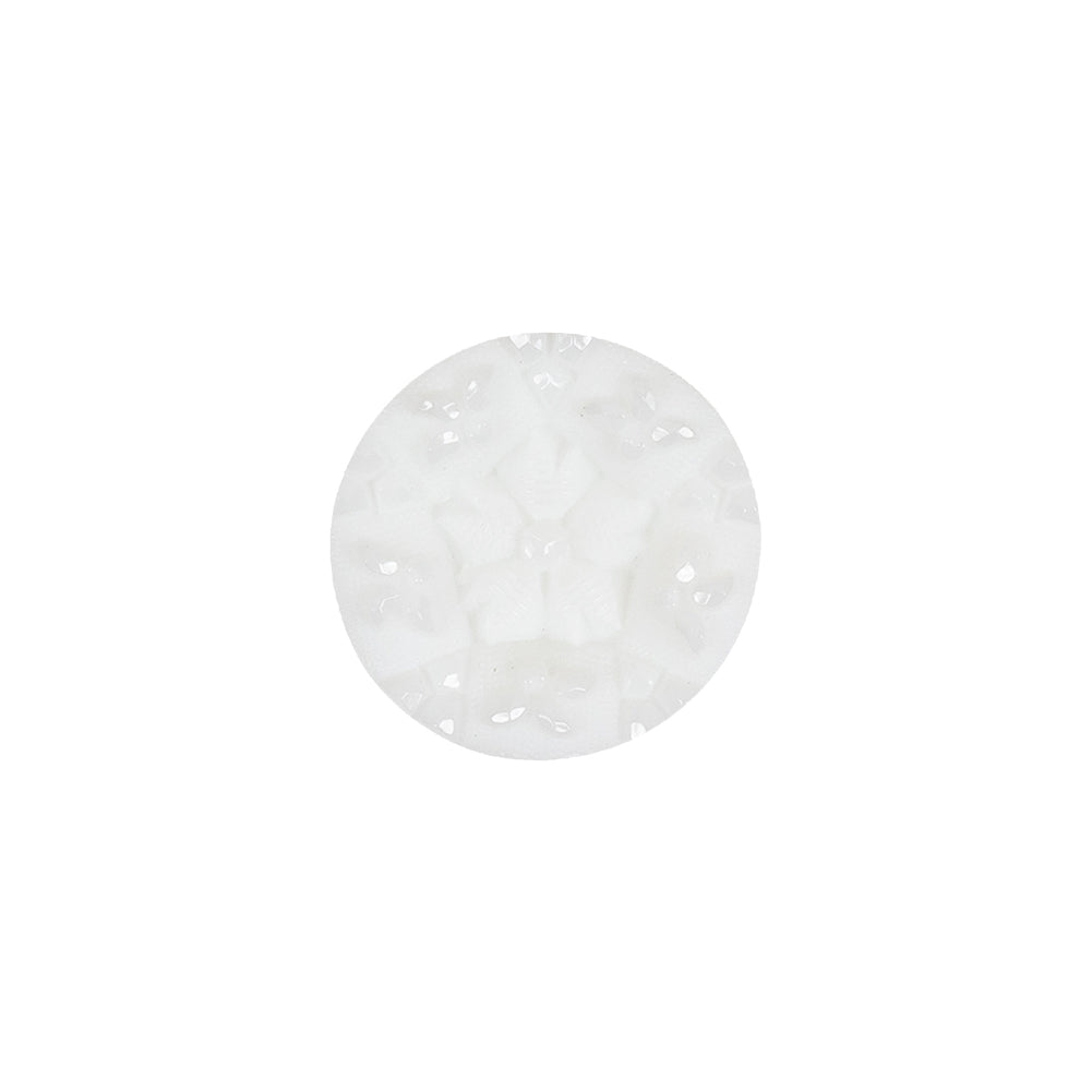Italian White Concave Floral Molded Shank Back Plastic Button - 24L/15mm - Joann Fabrics
