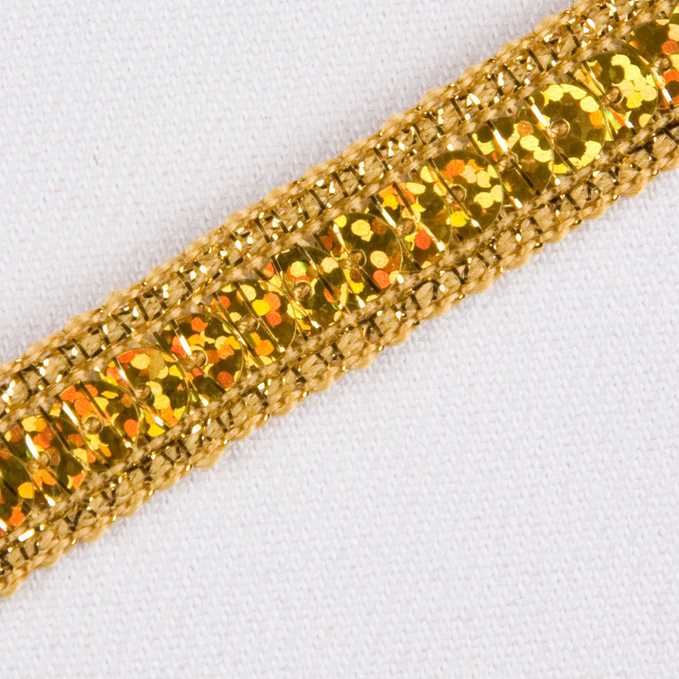Gold Fancy Sequin Trim - 0.5