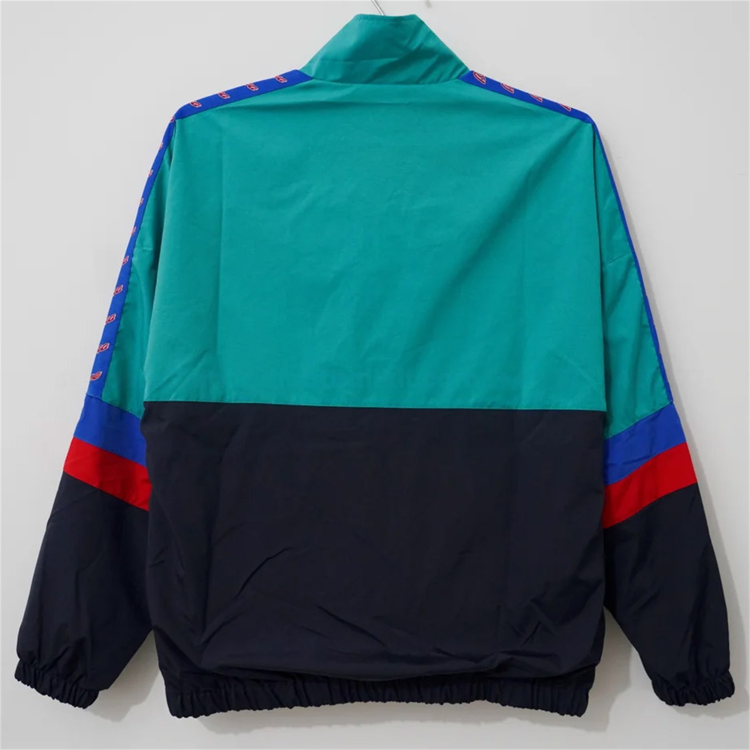 Retro Barcelona 1995-97 Windbreaker Jacket - Cyan And Black - UnitedFutballJersey