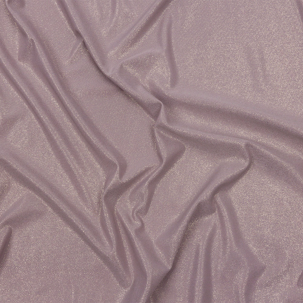 Foiled ITY Interlock Knit - Purplish Gray and Gold - Gaby Collection - Joann Fabrics