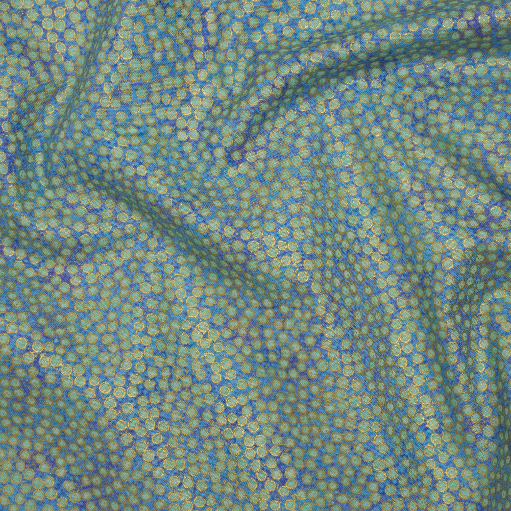 Metallic Printed Quilting Cotton by Northcott - Deep Sea Tiny Dots - Shimmer Collection - Joann Fabrics
