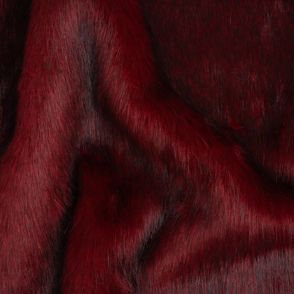 Plush Medium Pile Faux Fur - Dark Red - Famous Australian Designer Deadstock - Joann Fabrics