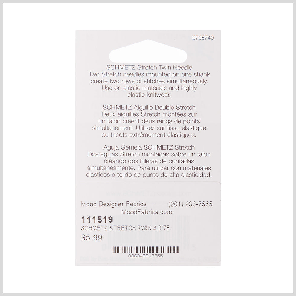 Schmetz Stretch Twin Machine Needle - 4.0/75 - 1 ct - Joann Fabrics