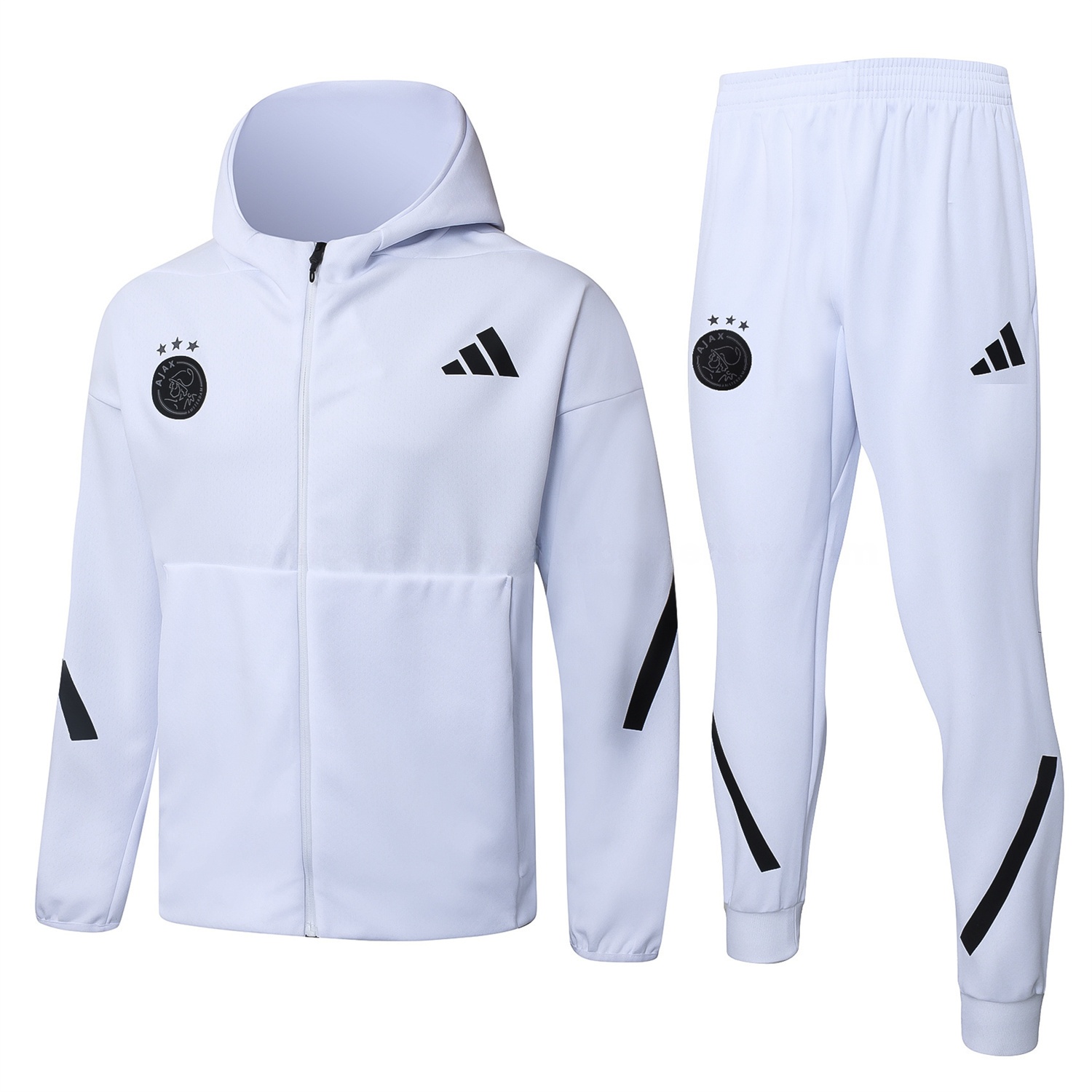 Ajax 25-26 Training Hoodie Set - White Hoodie and White Pants - UnitedFutballJersey