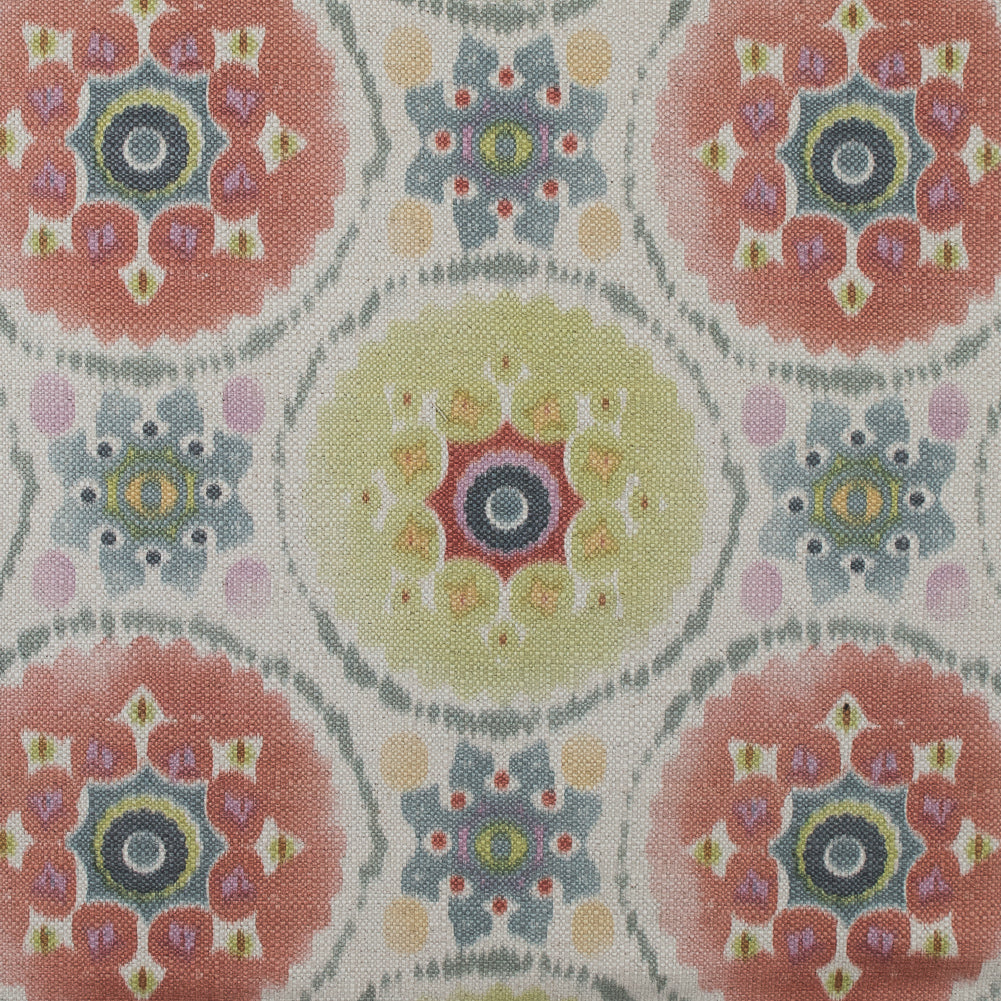 Spanish Green and Pink Medallion Floral Woven - Joann Fabrics