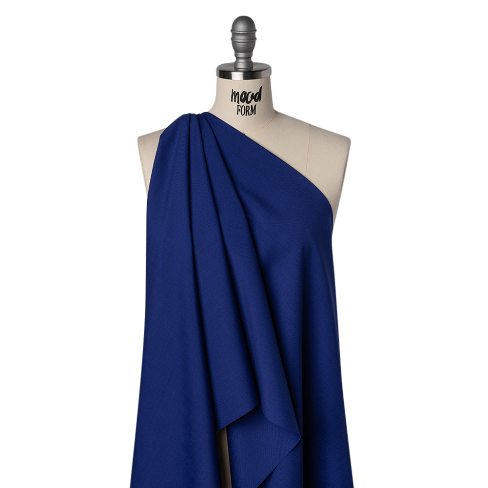 Summer Weight Wool Suiting by Alexander McQueen - Cobalt Blue - Designer Deadstock - Joann Fabrics