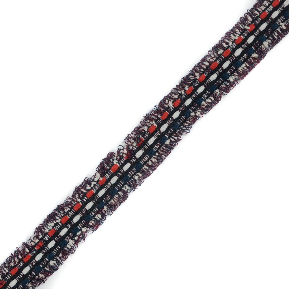 Italian White, Red and Blue Woven Trim - 1.125