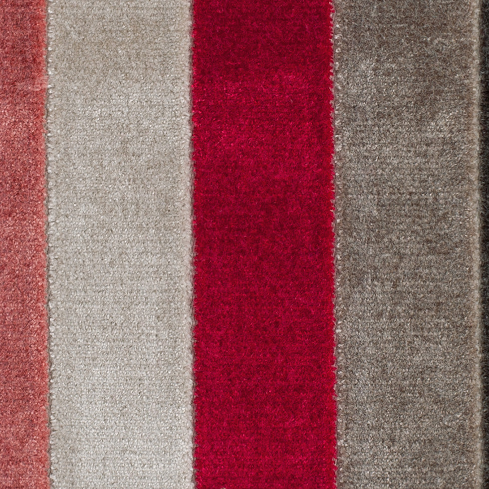 Brown/Red Striped Polyester Blended Velvet - Joann Fabrics