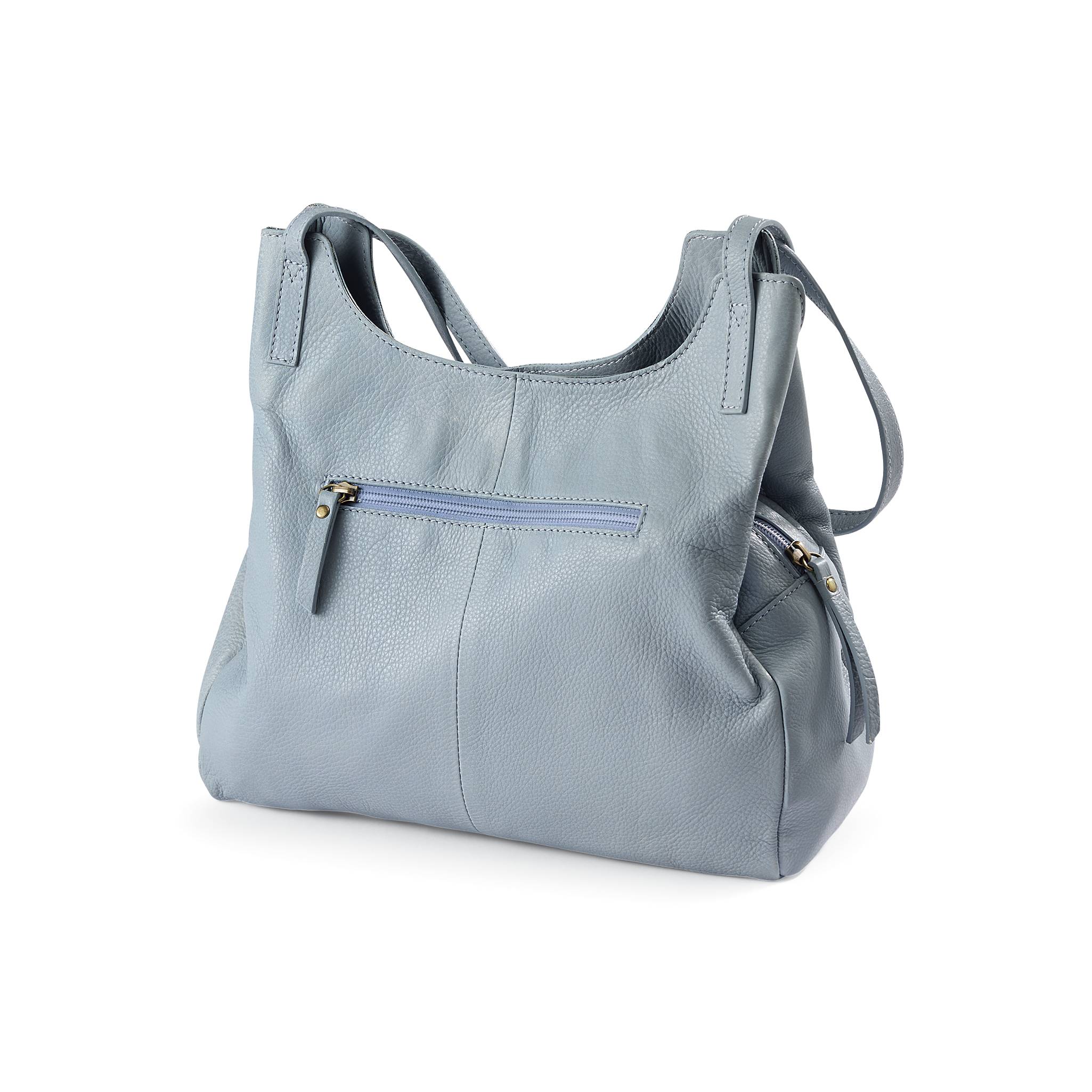 Multi-Compartment Leather Shoulder Bag By Born® Lined Magnetic Closure - Northstyle Catalog