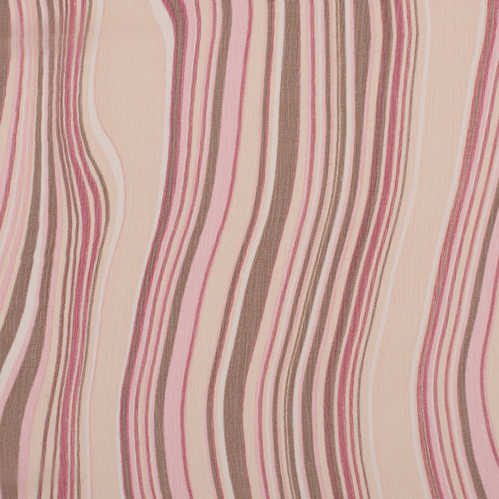 Pink Multicolor Striped Crinkled Silk Chiffon - Joann Fabrics