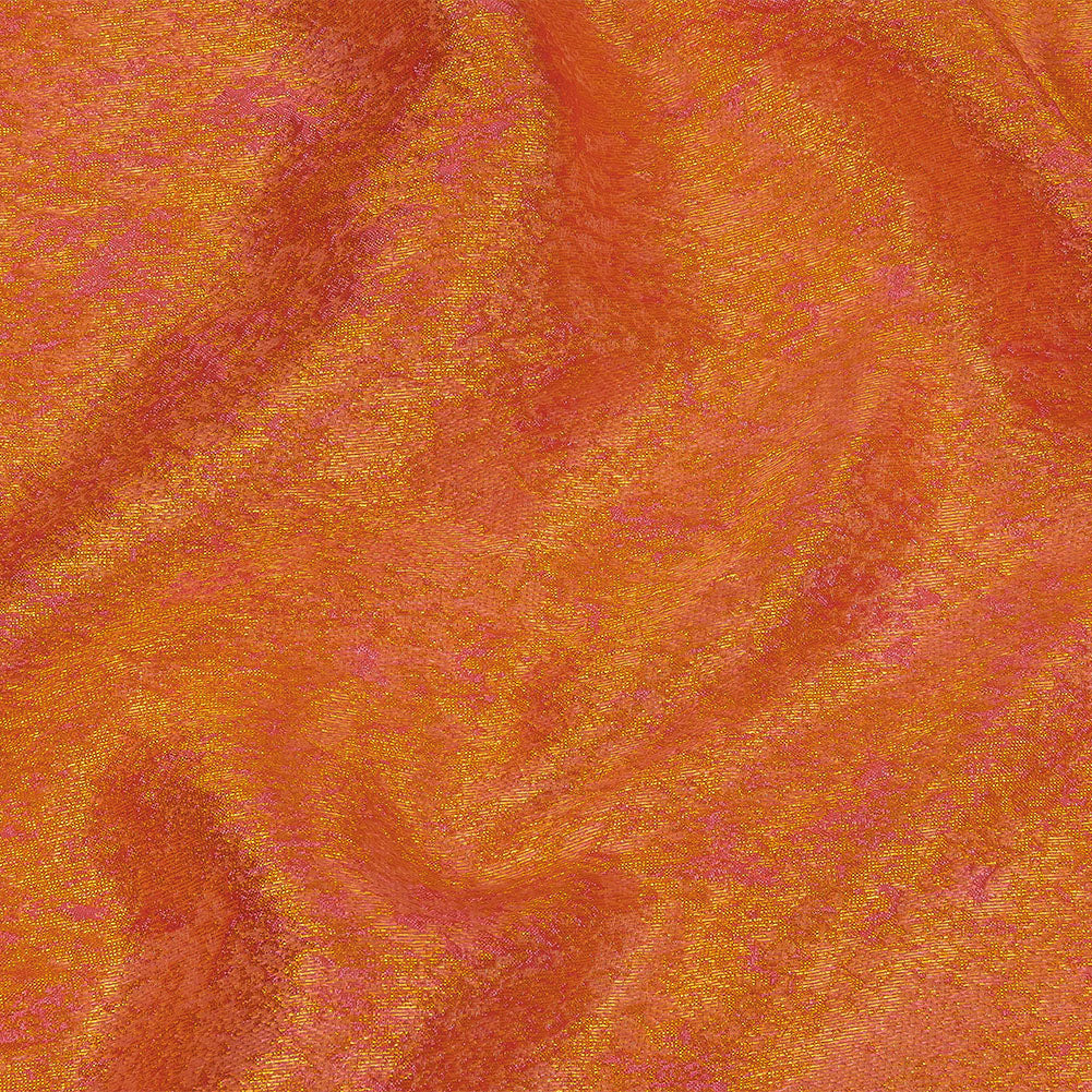 Pegasus Mango and Hot Pink Mottled Luxury Brocade - Joann Fabrics