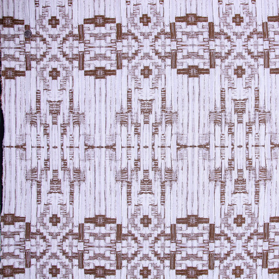 Carolina Herrera Coffee and White Brocade - Joann Fabrics
