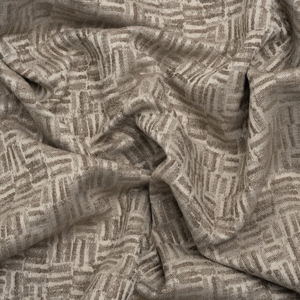 Recycled Polyester and Cotton Drapery Jacquard - Porcini Little Lines - British Imported - Joann Fabrics