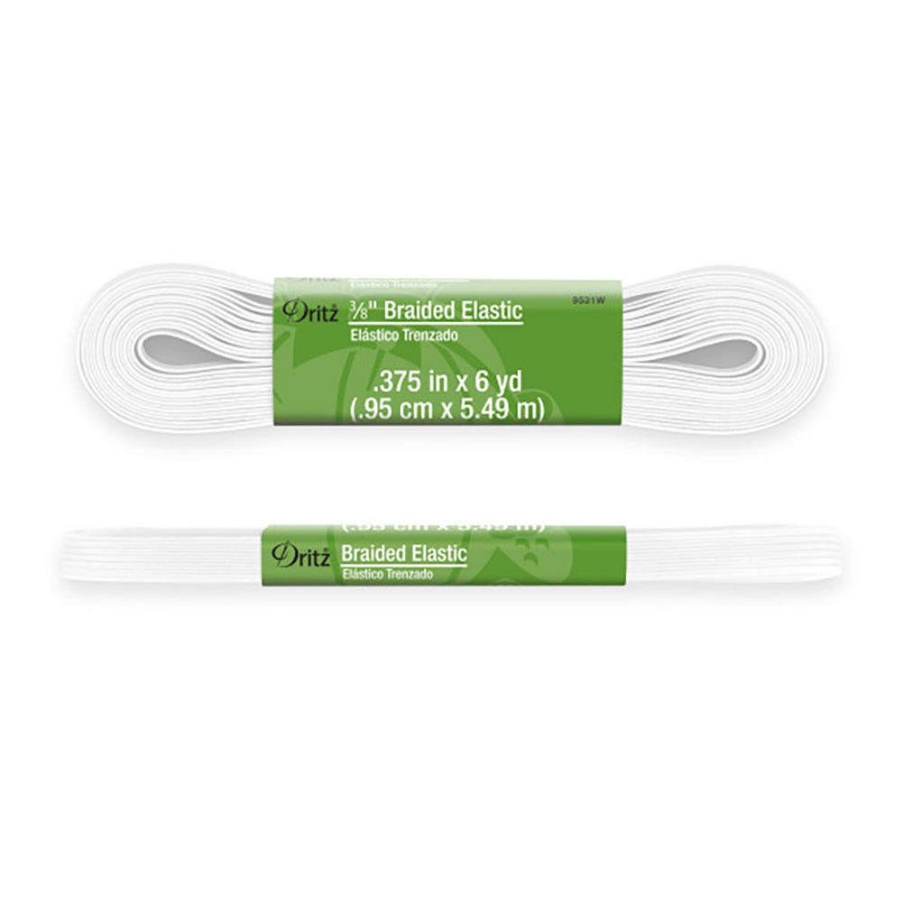 Dritz Braided Elastic - White - 0.375