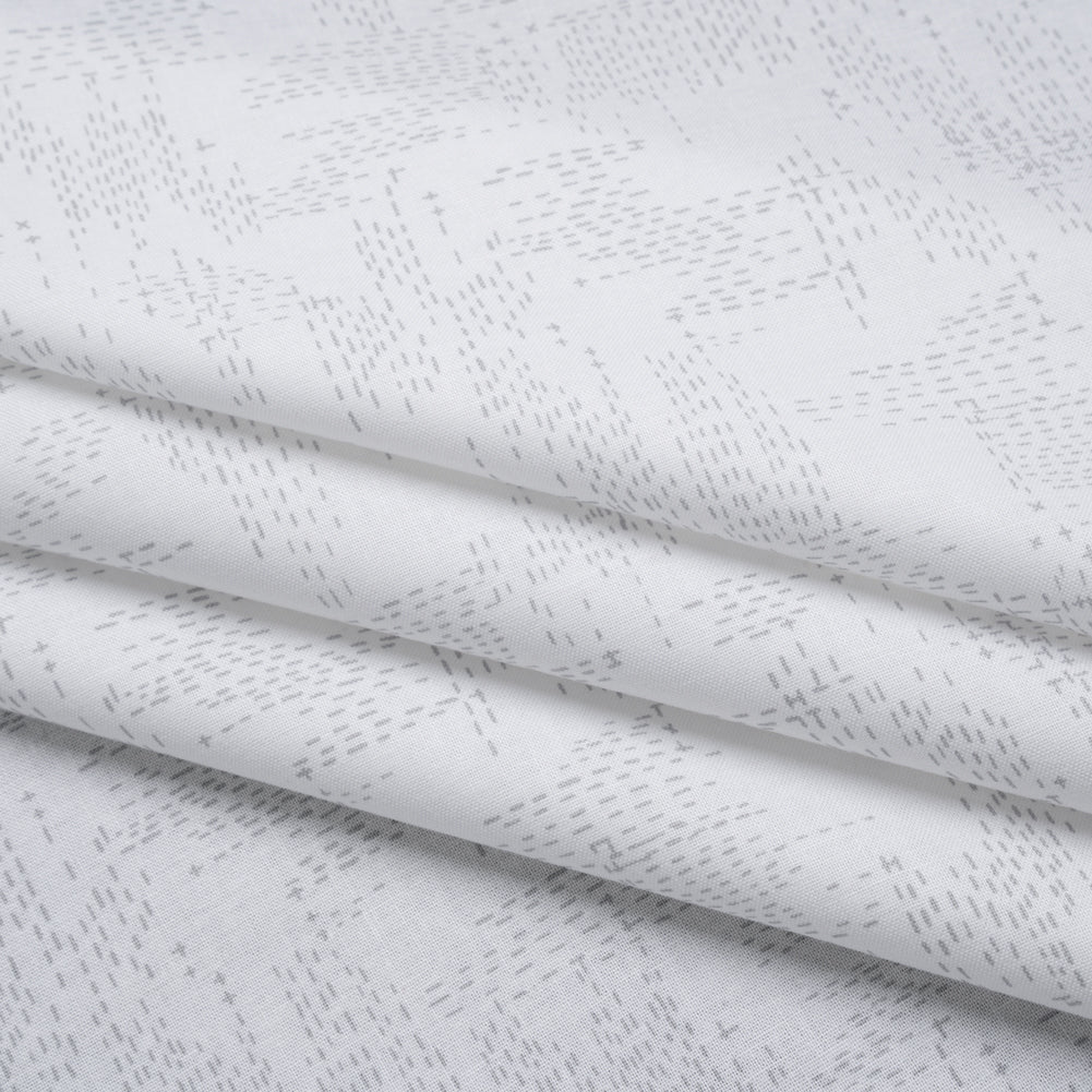 Printed Quilting Cotton by Ghazal Razavi for FIGO Studio - White and Gray Stitches - Dovetail Collection - Joann Fabrics