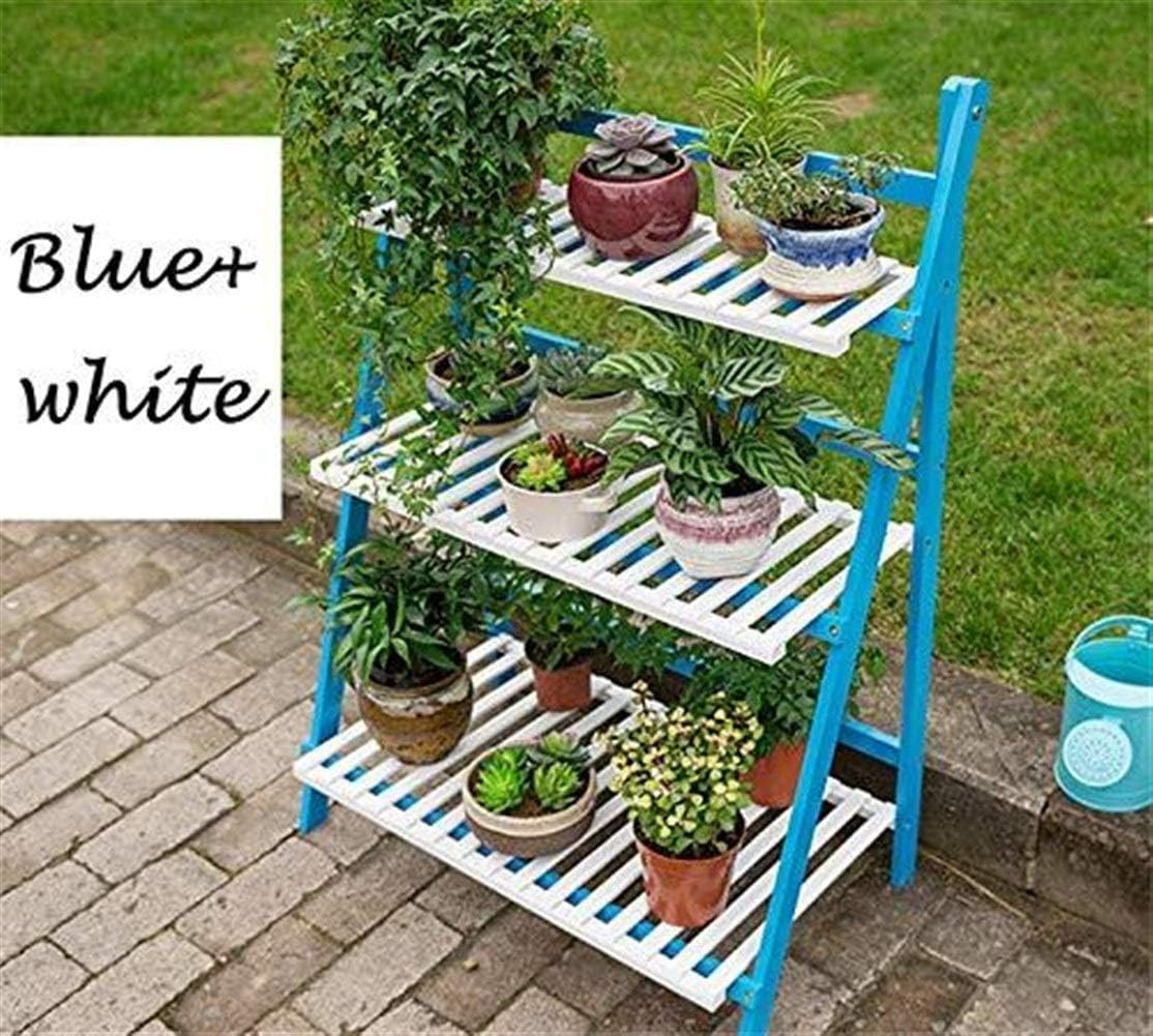 3 Tier Folding Plant Stand Shelves Garden Wooden Flower Pot Display ...