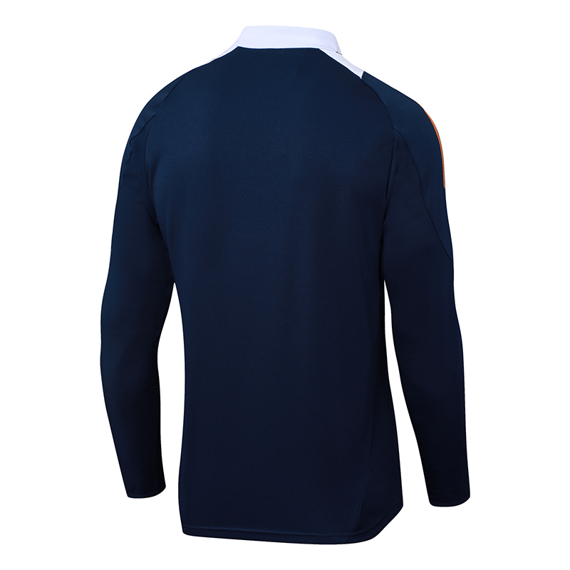 2024/2025 Real Madrid Royal blue white collar Half-Pull Training Suit Football Shirt 1:1 Thai Quality Set