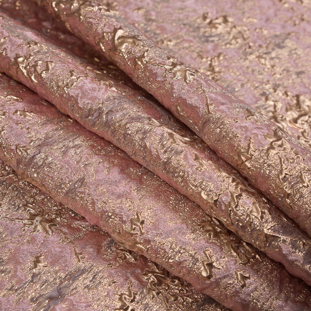 Candy Pink and Gold Luxury Abstract Metallic Brocade - Joann Fabrics